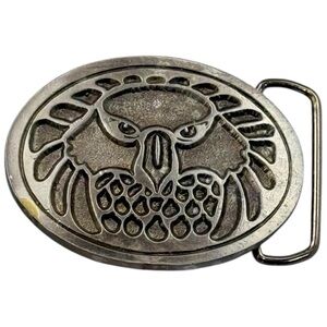Vintage 1970s Eagle Belt Buckle Western Silver Tone Americana 3.25x2.5”